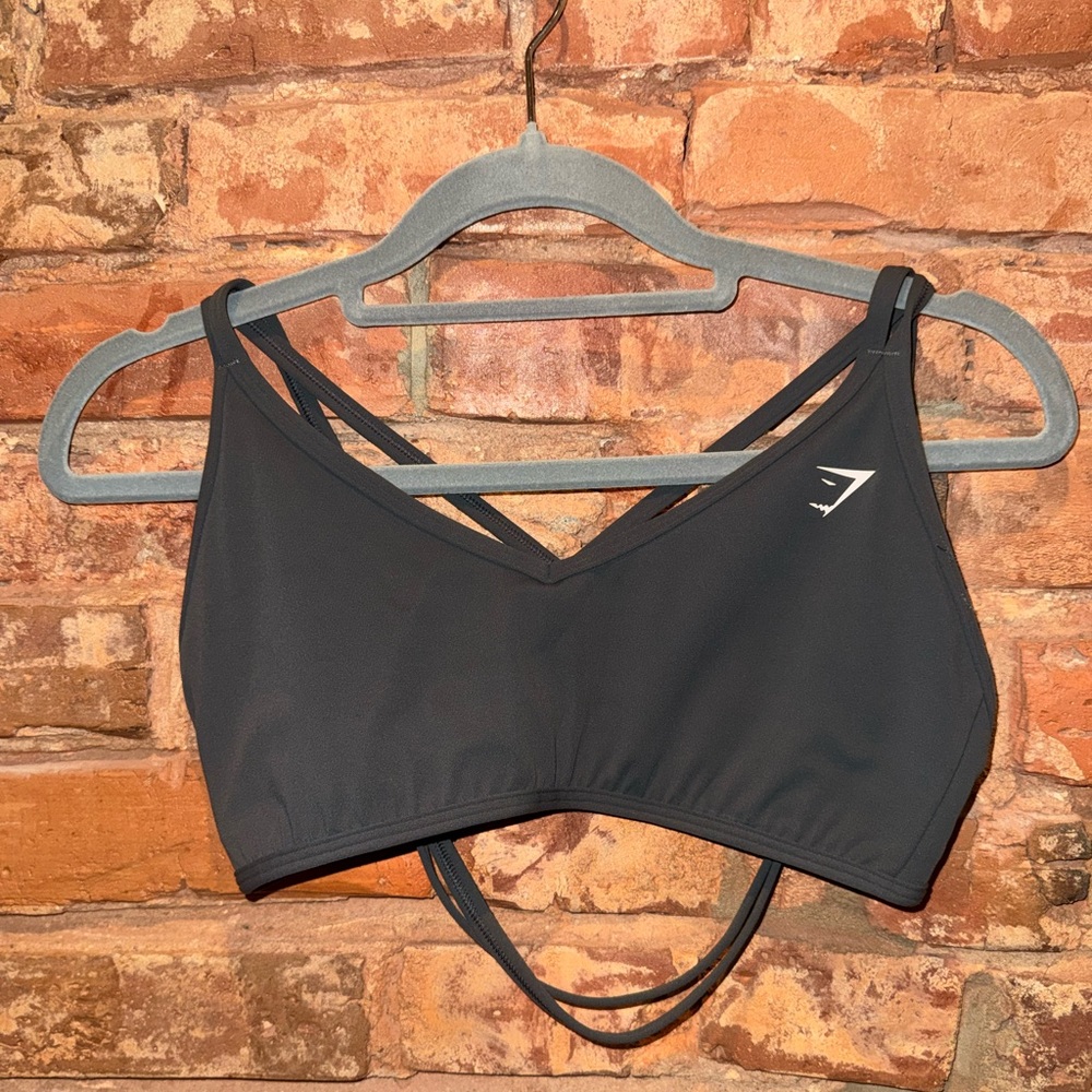 Gymshark dark gray Strappy Sports Bra